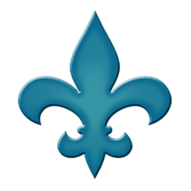 CM-FLS1-4LB Fleur De Lis Step Marker - Light Blue (Set of 3) Custom Mosaics