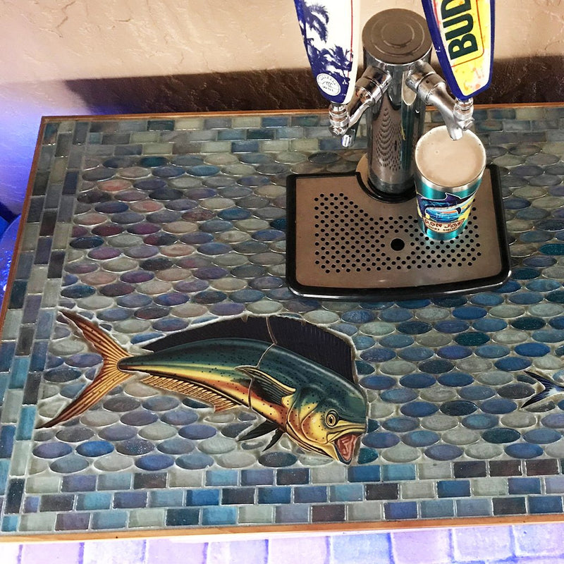 Mahi Mahi Straight | PORC-MM47-18 | Pool Mosaic by Custom Mosaics