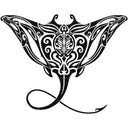 Tribal Manta Ray Mosaic - Pool Mosaic