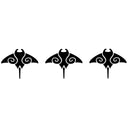Tribal Manta Ray Step Marker - Black (Set of 3) - Pool Mosaic
