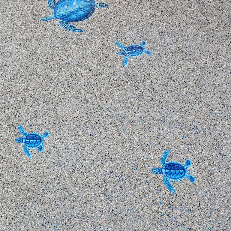 Baby Turtle B - Blue | PORC-ST21B-BL | Pool Mosaic