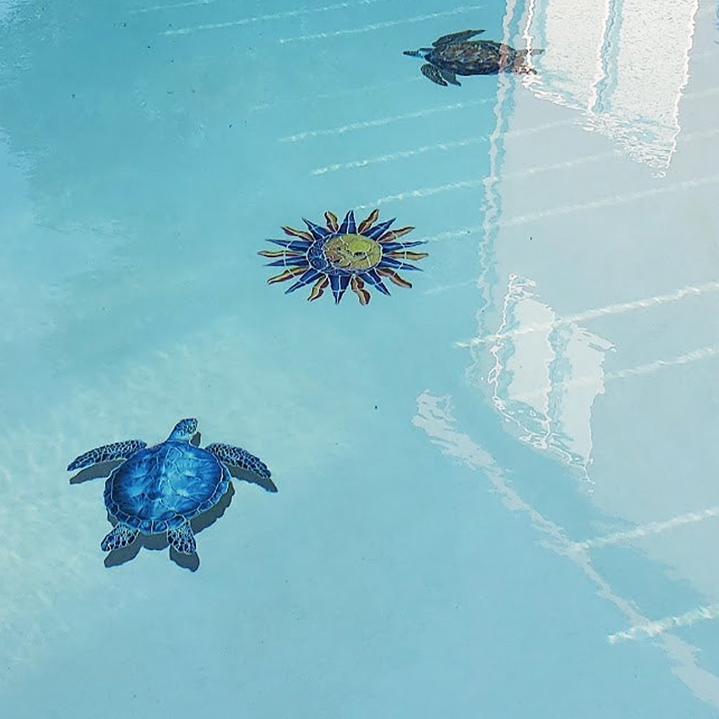 PORC-BL83-24/SH Blue Sea Turtle w/ shadow