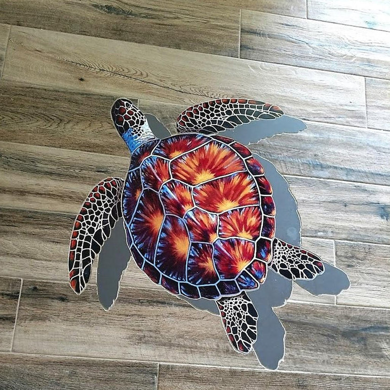 Brown Turtle w/Shadow | PORC-BT10-10/SH | Pool Mosaic