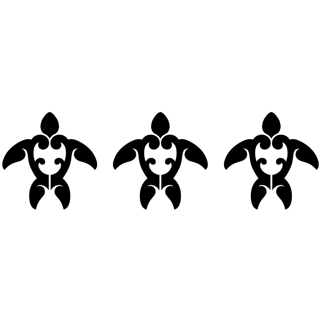 Tribal Turtle Step Marker - Black (Set of 3) | CM-TTS1-4BK | Pool Mosa…