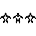 Tribal Turtle Step Marker - Black (Set of 3) - Pool Mosaic
