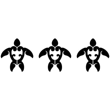 Tribal Turtle Step Marker - Black (Set of 3) | CM-TTS1-4BK | Pool Mosa…