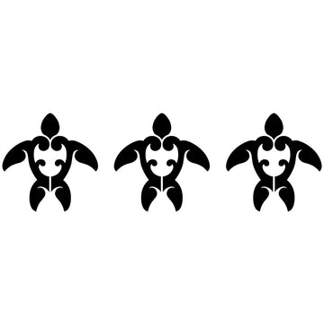 Tribal Turtle Step Marker - Black (Set of 3) | CM-TTS1-4BK | Pool Mosa…