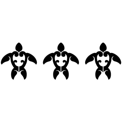 Tribal Turtle Step Marker - Black (Set of 3) | CM-TTS1-4BK | Pool Mosa…