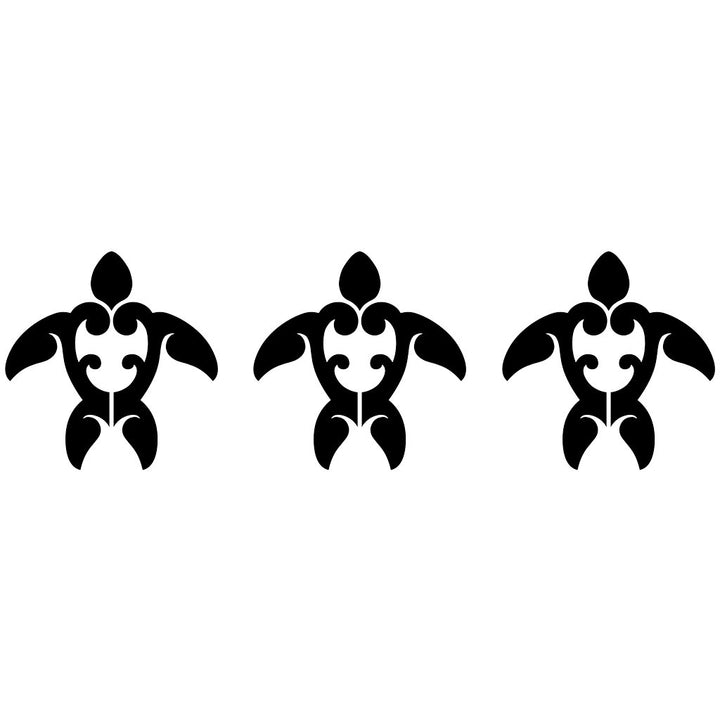 Tribal Turtle Step Marker - Black (Set of 3) | CM-TTS1-4BK | Pool Mosa…