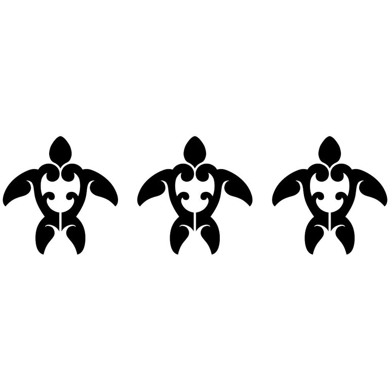 Tribal Turtle Step Marker - Black (Set of 3) | CM-TTS1-4BK | Pool Mosa…