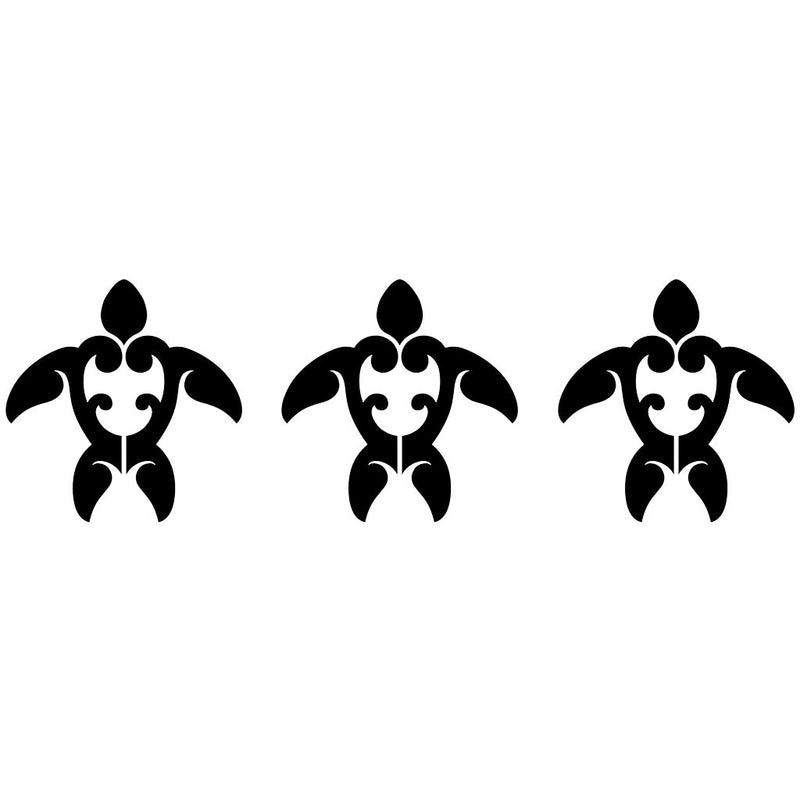 Tribal Turtle Step Marker - Black (Set of 3) | CM-TTS1-4BK | Pool Mosa…