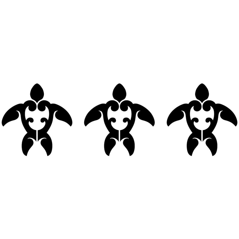 Tribal Turtle Step Marker - Black (Set of 3) | CM-TTS1-4BK | Pool Mosa…