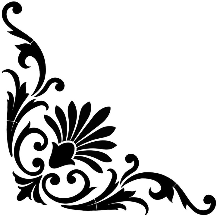 Baroque Corner - Black | CS-BC1-42BK | Pool Mosaic by Custom Mosaics