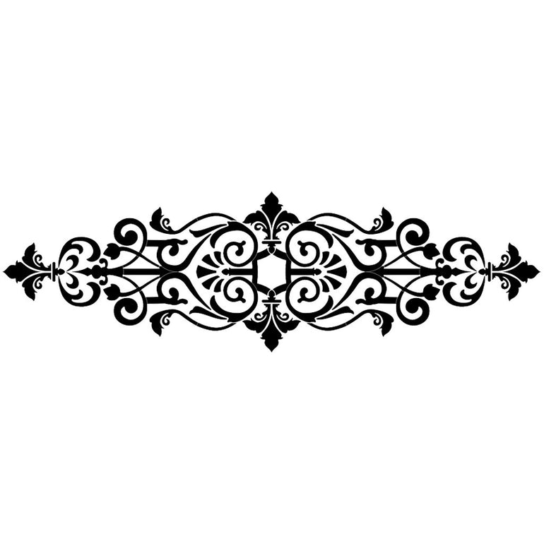 Baroque Center Scroll - Black | CS-BC4-72BK | Pool Mosaic by AquaBlu Mosaics