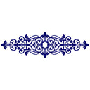 Baroque Center Scroll - Blue - Pool Mosaic