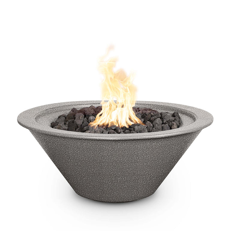 24" Round Cazo Fire Bowl - Powder Coated Metal - Silver Vein - The Outdoor Plus