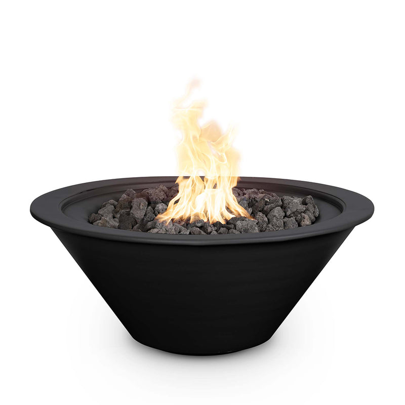 Cazo 36" Round Fire Bowl, Powder Coated Metal - Fire Feature - Black