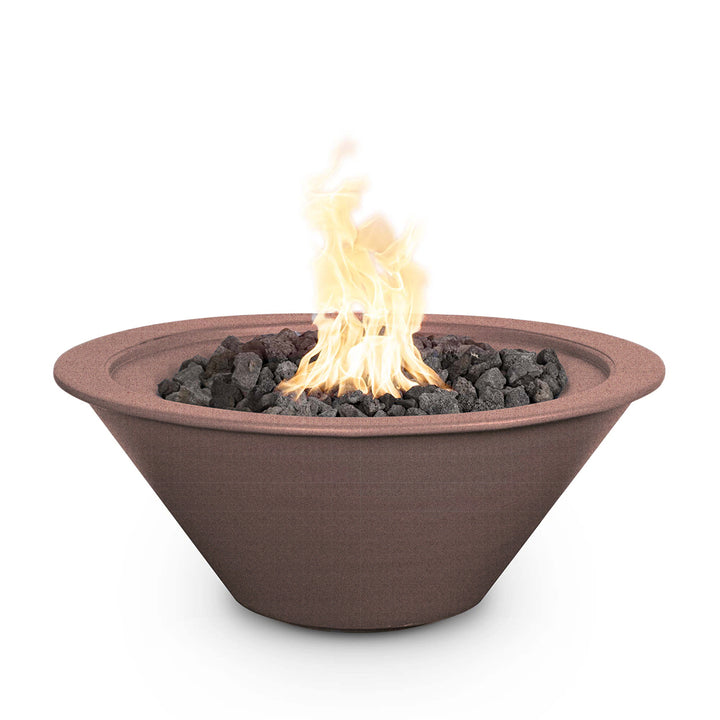 Cazo 36" Round Fire Bowl, Powder Coated Metal - Fire Feature - Java