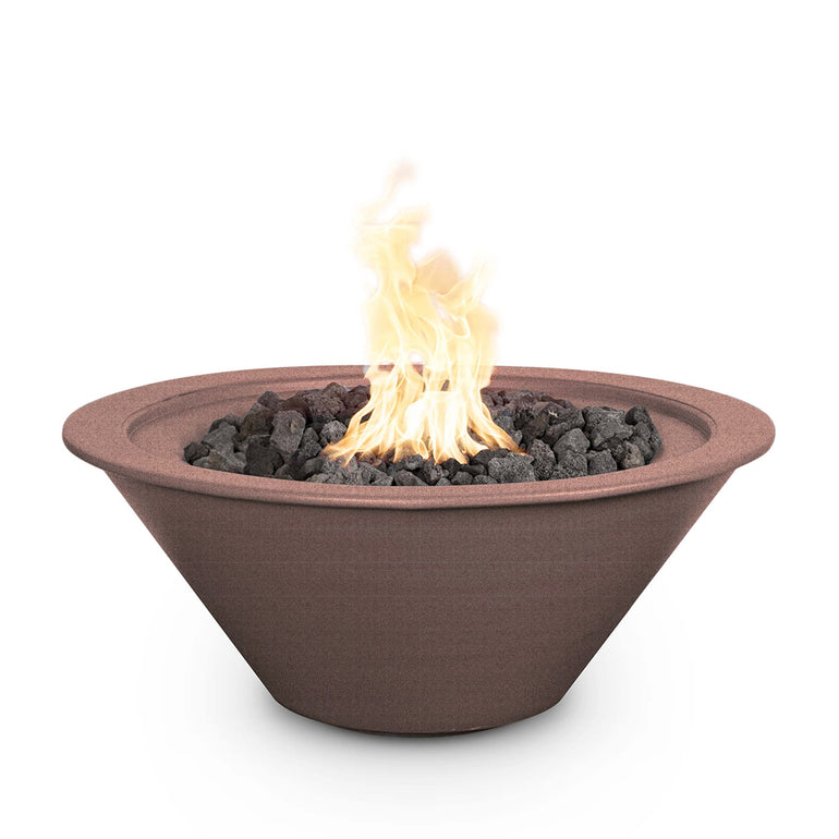 Cazo 36" Round Fire Bowl, Powder Coated Metal - Fire Feature - Java