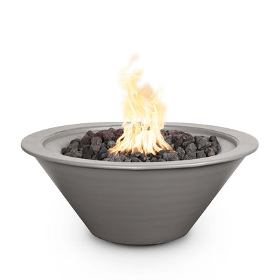 Cazo 36" Round Fire Bowl, Powder Coated Metal - Fire Feature - Pewter
