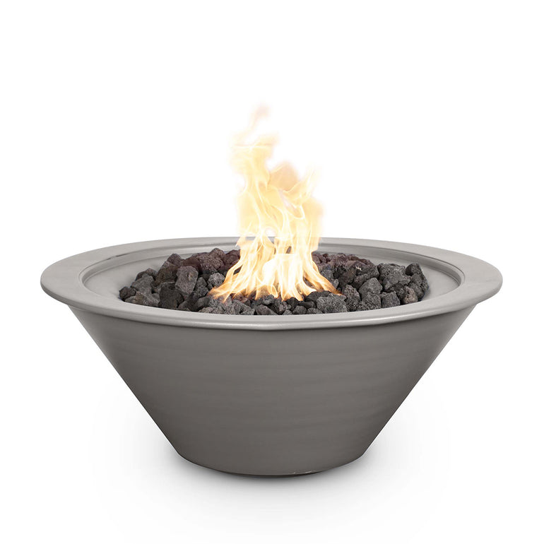 24" Round Cazo Fire Bowl - Powder Coated Metal - Pewter - The Outdoor Plus