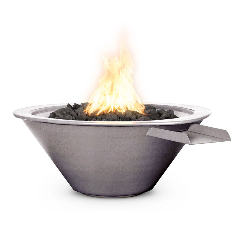 Cazo 30" Metal Fire and Water Bowl Feature | The Outdoor Plus - Pewter
