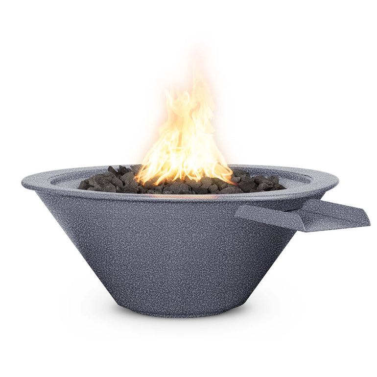 Cazo 36" Metal Fire and Water Bowl Feature | The Outdoor Plus - Silver vein