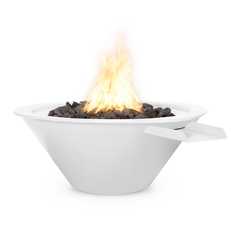 Cazo 30" Metal Fire and Water Bowl Feature | The Outdoor Plus - White