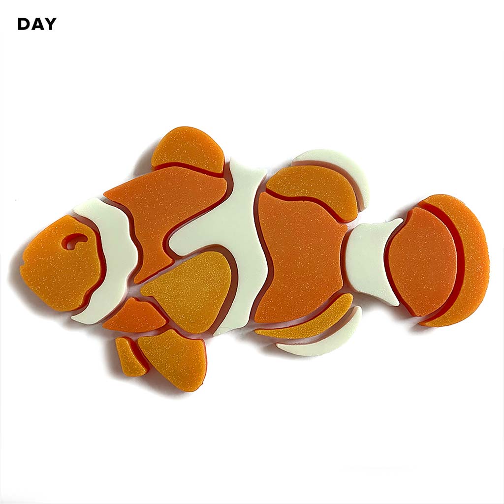 Clownfish, Left Pool Mosaic | Glow in the Dark Pool Tile by Element Glo