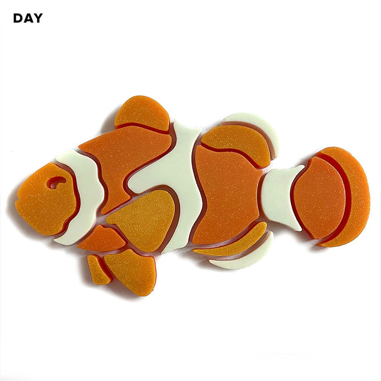 Clownfish, Left Pool Mosaic | Glow in the Dark Pool Tile by Element Glo