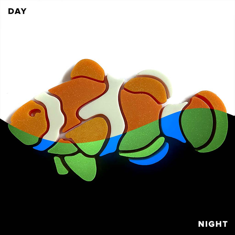 Clownfish, Left Pool Mosaic | Glow in the Dark Pool Tile by Element Glo