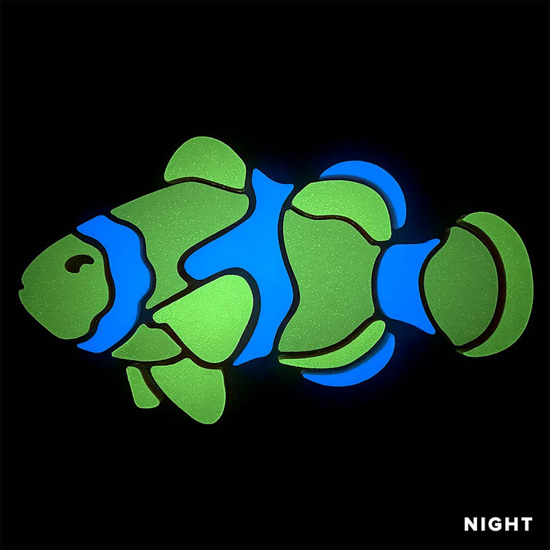 Clownfish, Left Pool Mosaic | Glow in the Dark Pool Tile by Element Glo