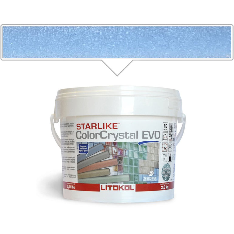 Azzurro Taormina Epoxy Grout | Starlike Color Crystal Glass Tile Grout