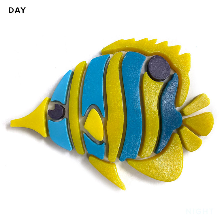 Copperband Butterflyfish, Left - Glow in the Dark Pool Mosaics