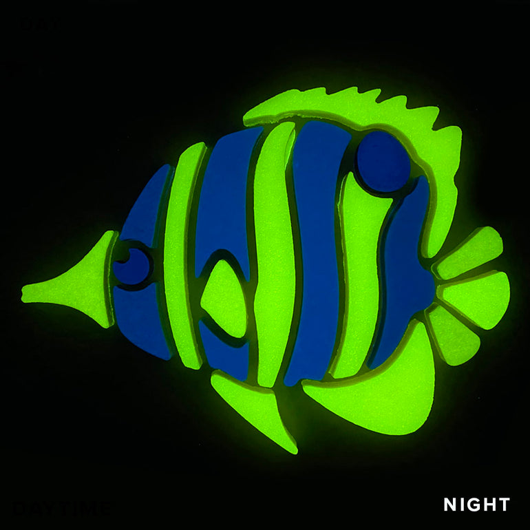 Copperband Butterflyfish, Left - Glow in the Dark Pool Mosaics