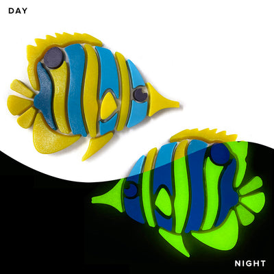 Copperband Butterflyfish, Left & Right | BFF2-S-LR | Glow in the Dark Pool Mosaic