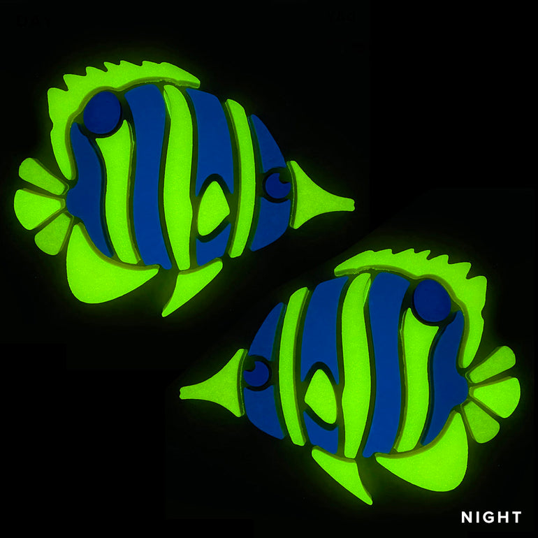 Copperband Butterflyfish, Left & Right | BFF2-S-LR | Glow in the Dark Pool Mosaic