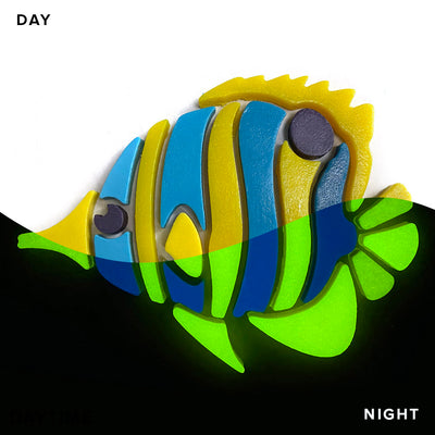Copperband Butterflyfish, Left - Glow in the Dark Pool Mosaics