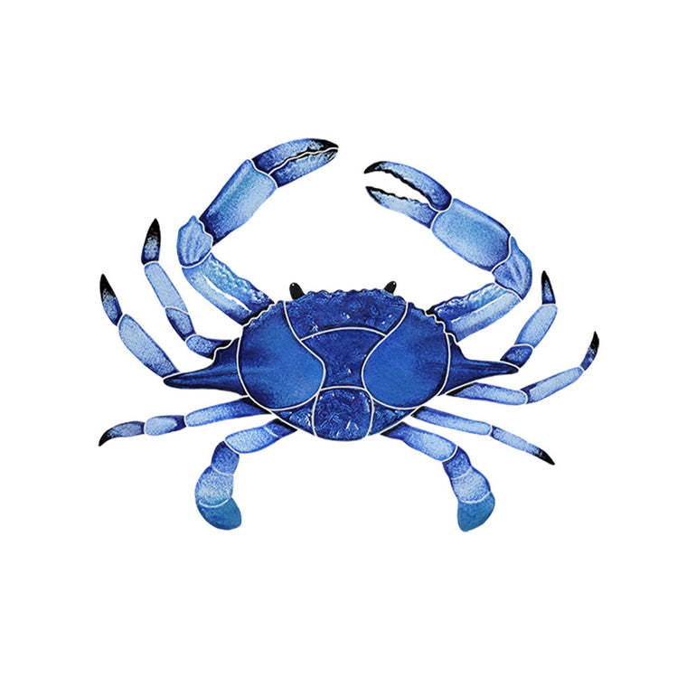 Crab, 16" Blue | CRABLUM | Pool Mosaic