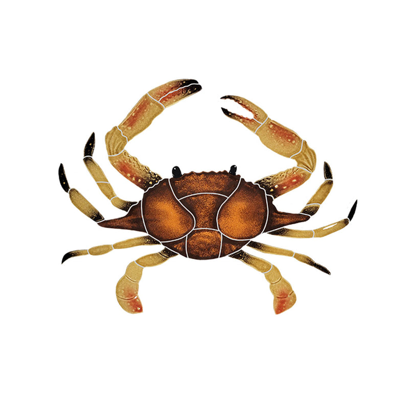CRABROM Crab, 16" Brown Artistry in Mosaics