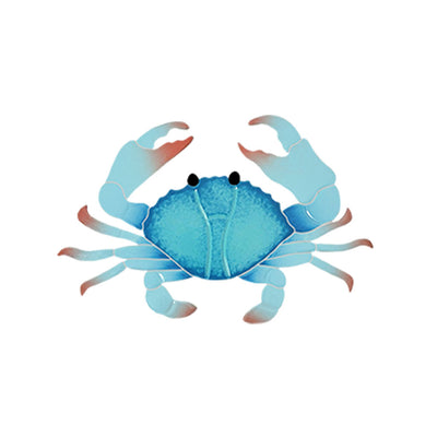 Crab, 8" Aqua | CRAGREB | Pool Mosaic