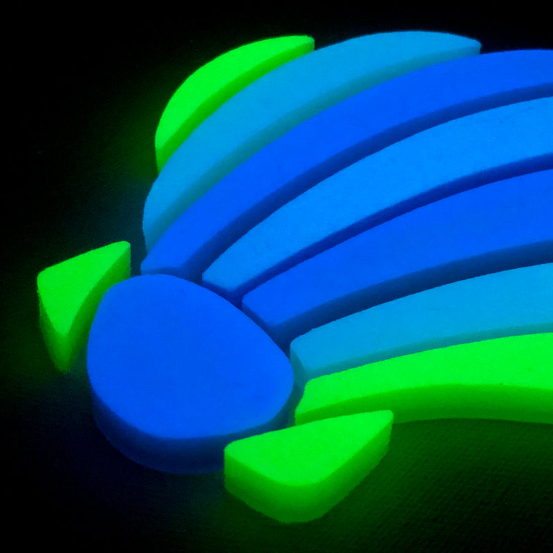 Curved Scallop Family Pool Mosaic | Glow in the Dark Pool Tile by Element Glo