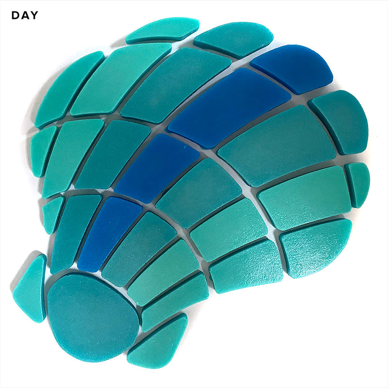Large Curved Scallop Pool Mosaic | Glow in the Dark Pool Tile by Element Glow
