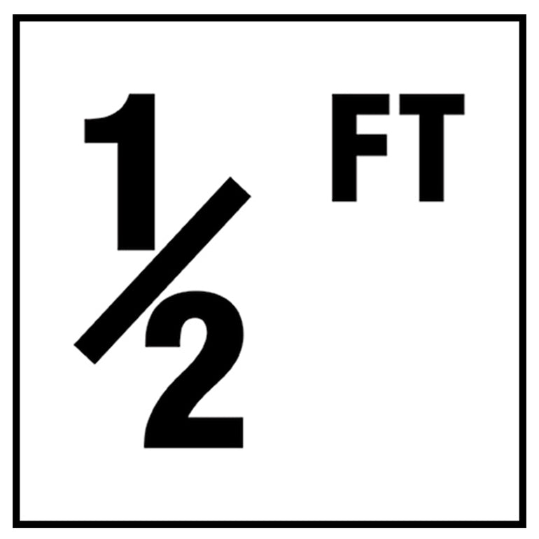 6" x 6" Standard Depth Markers, 4" Numbers with FT - Safety Markers for Pools