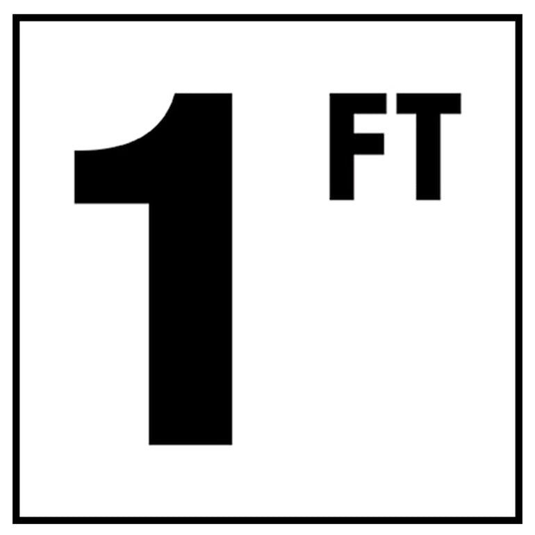 6" x 6" Standard Depth Markers, 4" Numbers with FT - Safety Markers for Pools