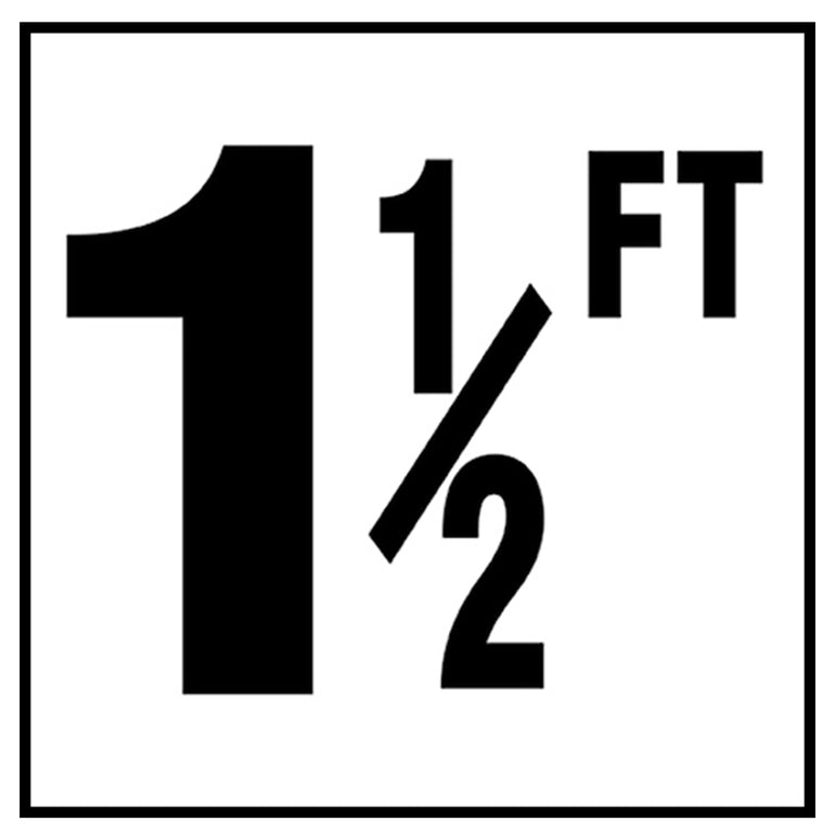 6" x 6" Standard Depth Markers, 4" Numbers with FT - Safety Markers for Pools