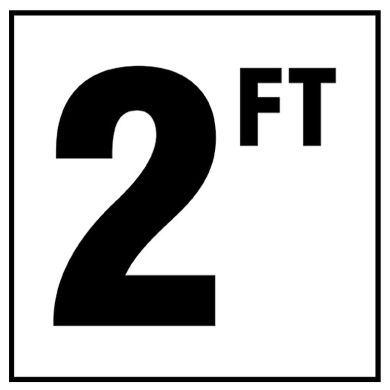 6" x 6" Standard Depth Markers, 4" Numbers with FT - Safety Markers for Pools
