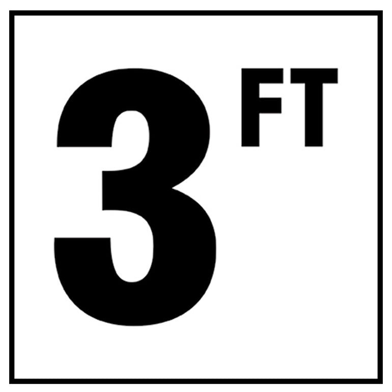 6" x 6" Standard Depth Markers, 4" Numbers with FT - Safety Markers for Pools