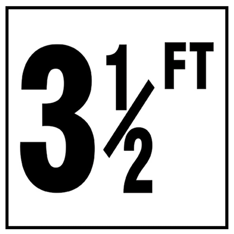 6" x 6" Standard Depth Markers, 4" Numbers with FT - Safety Markers for Pools