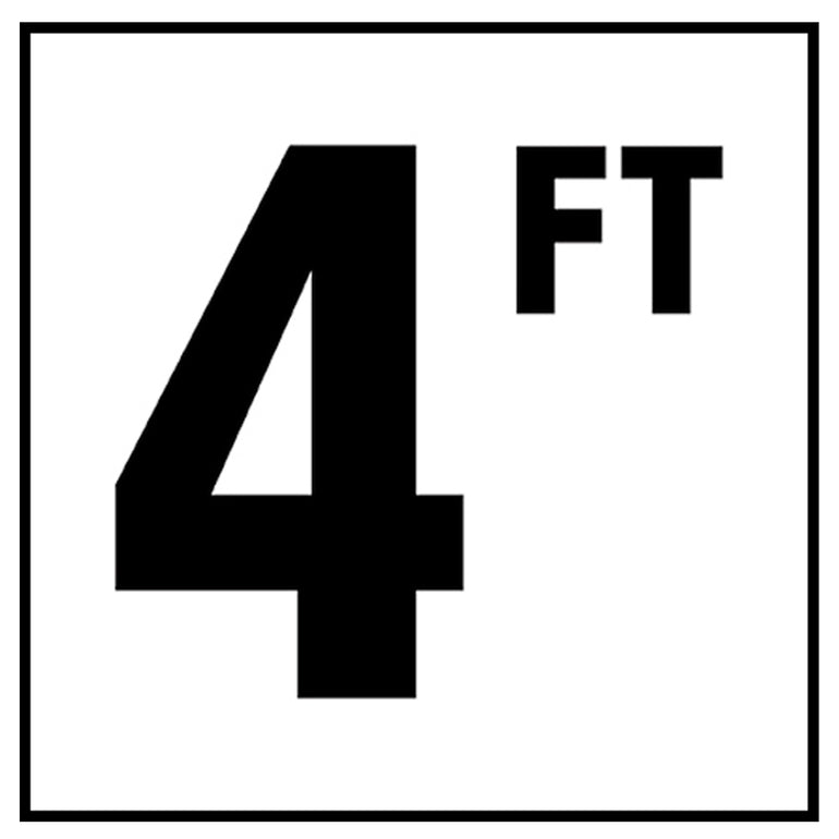 6" x 6" Standard Depth Markers, 4" Numbers with FT - Safety Markers for Pools